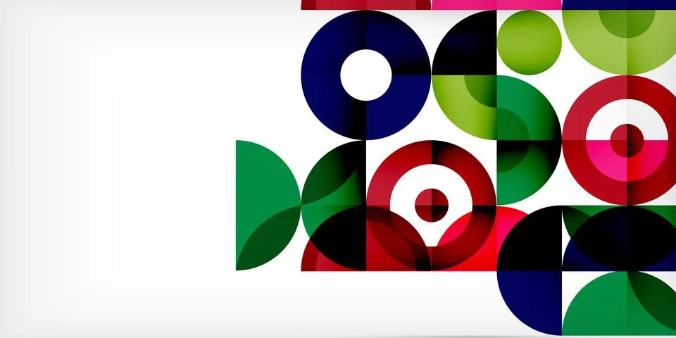 Minimal geometric abstract background. Circle square and triangle design. Trendy Stock Illustration
