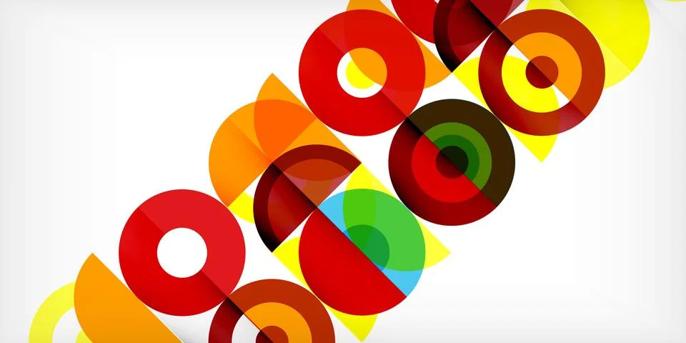 Minimal geometric abstract background. Circle square and triangle design. Trendy Illustrazione stock