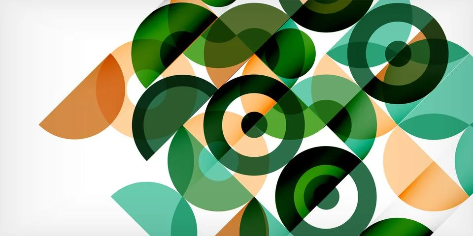 Minimal geometric abstract background. Circle square and triangle design. Trendy Illustrazione stock