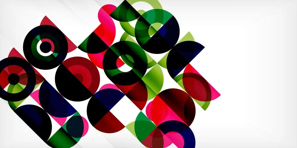 Minimal geometric abstract background. Circle square and triangle design. Trendy Stock Illustration