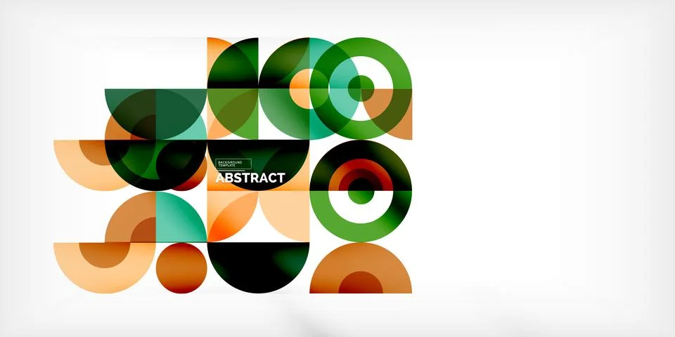 Minimal geometric abstract background. Circle square and triangle design. Trendy Stock Illustration