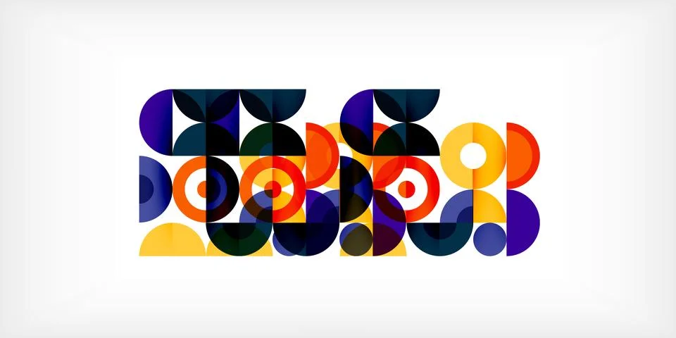 Minimal geometric abstract background. Circle square and triangle design. Trendy Illustrazione stock