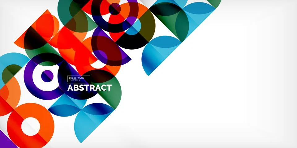 Minimal geometric abstract background. Circle square and triangle design. Trendy Stock Illustration