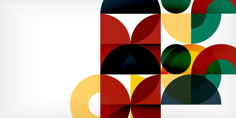 Minimal geometric abstract background. Circle square and triangle design. Trendy イラスト素材