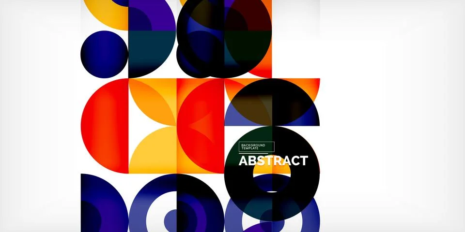 Minimal geometric abstract background. Circle square and triangle design. Trendy Stock Illustration