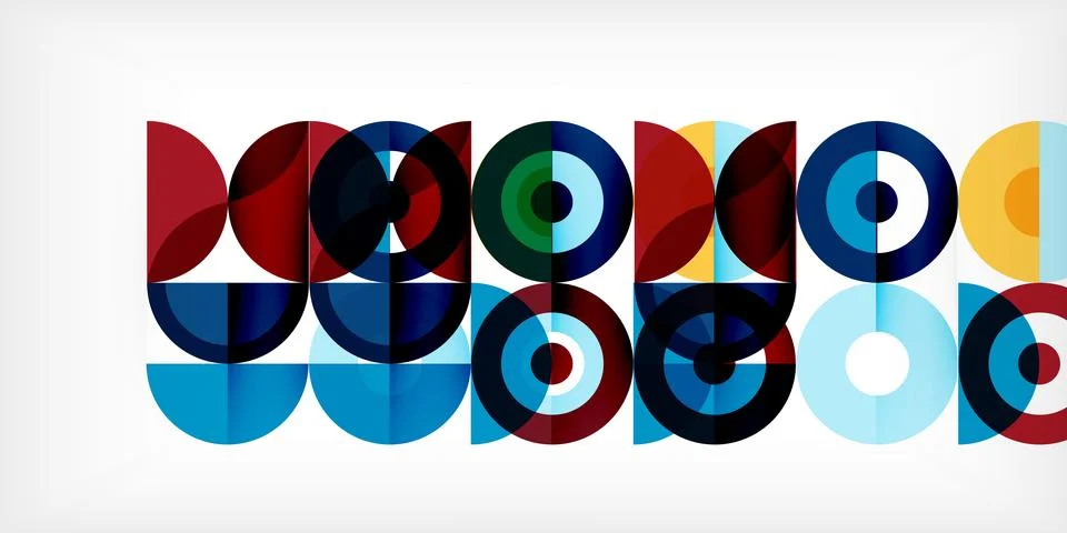 Minimal geometric abstract background. Circle square and triangle design. Trendy Stock Illustration