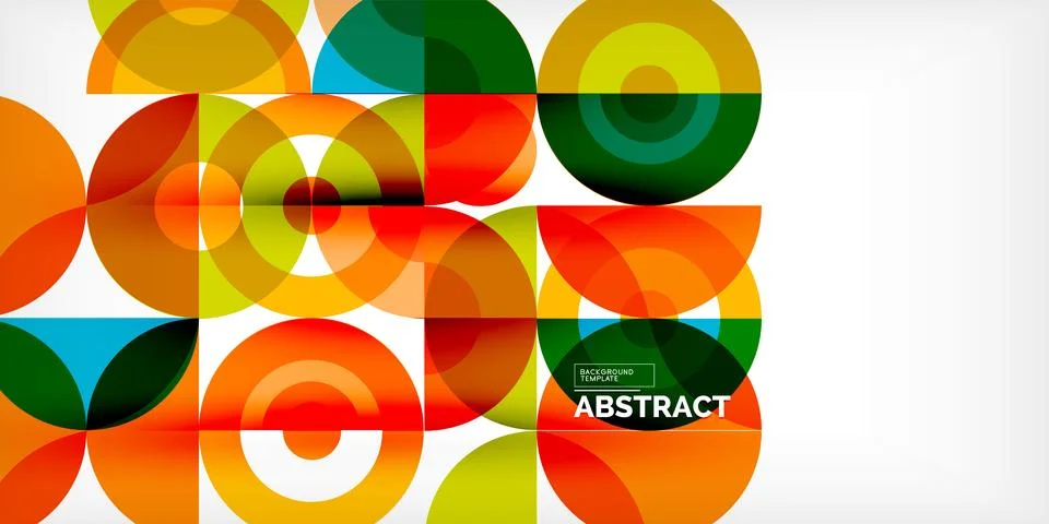 Minimal geometric abstract background. Circle square and triangle design. Trendy Stock Illustration