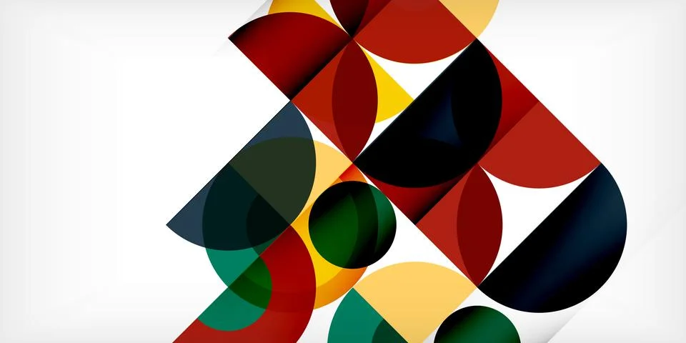 Minimal geometric abstract background. Circle square and triangle design. Trendy 스톡 일러스트