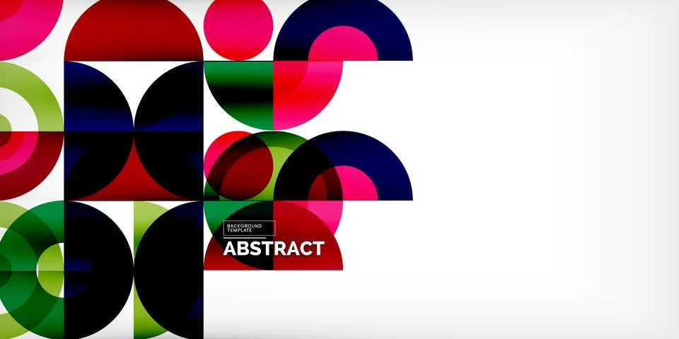 Minimal geometric abstract background. Circle square and triangle design. Trendy Illustrazione stock