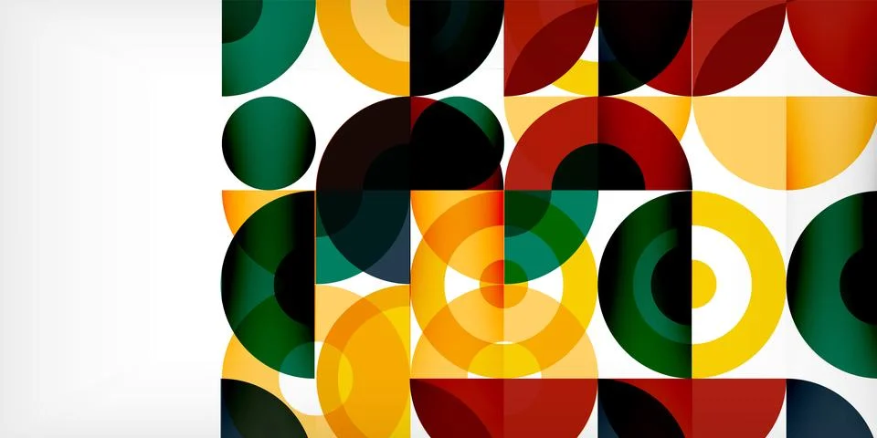 Minimal geometric abstract background. Circle square and triangle design. Trendy Stock Illustration