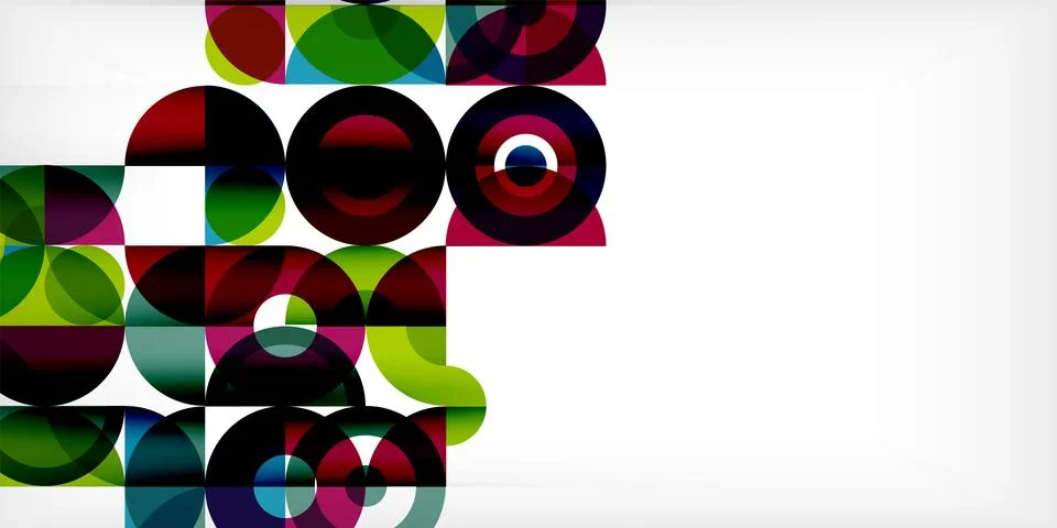 Minimal geometric abstract background. Circle square and triangle design. Trendy Stock Illustration