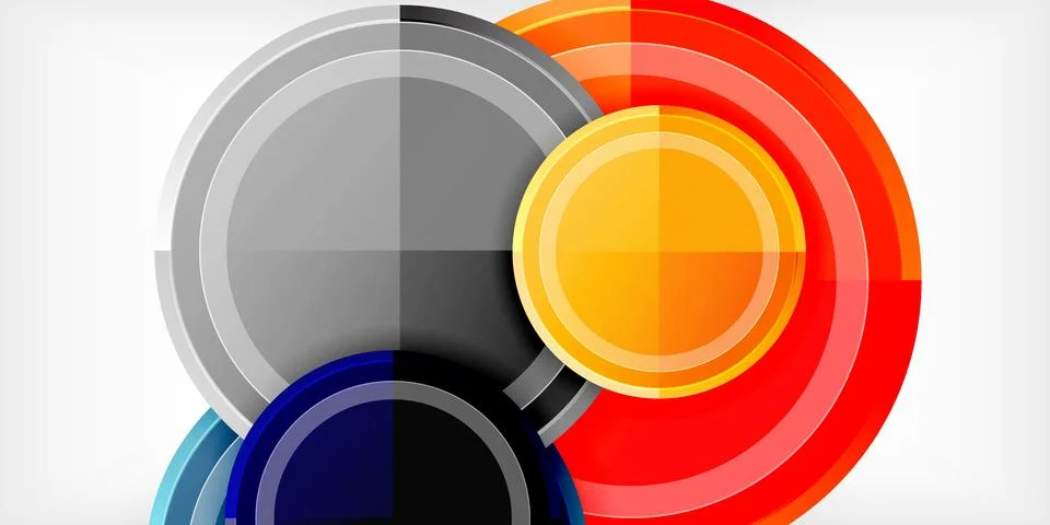 Minimal geometric abstract background. Circle triangle design Stock Illustration