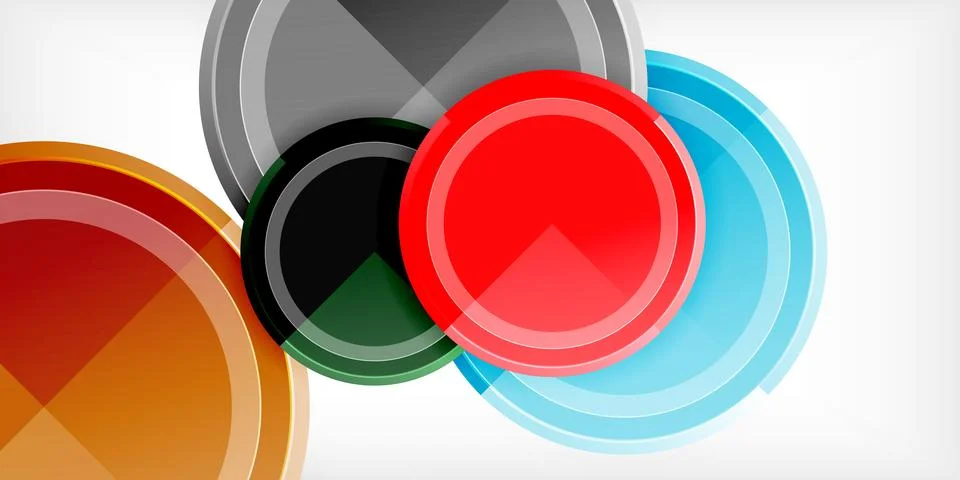 Minimal geometric abstract background. Circle triangle design Stock Illustration
