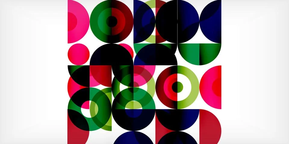 Minimal geometric abstract background. Circle square and triangle design. Trendy Illustrazione stock