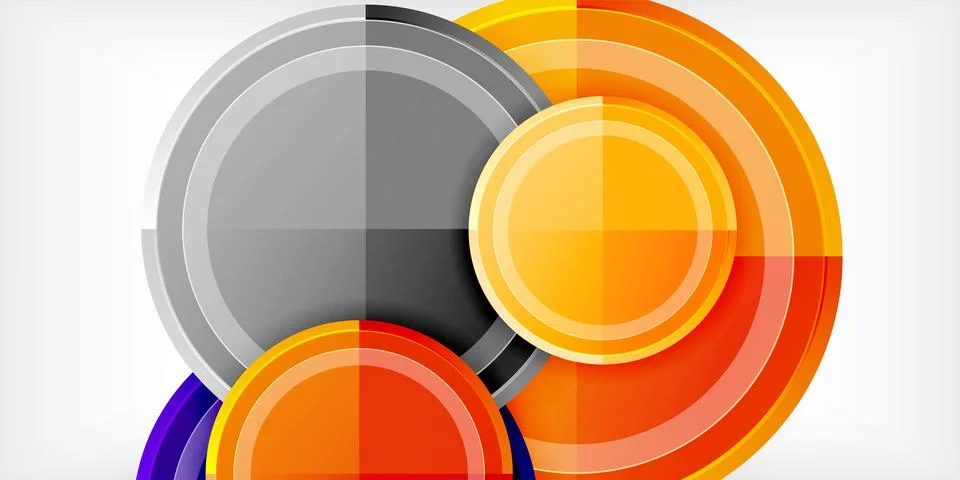 Minimal geometric abstract background. Circle triangle design Illustrazione stock