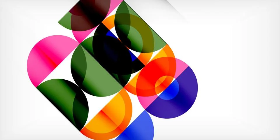 Minimal geometric abstract background. Circle square and triangle design. Trendy イラスト素材