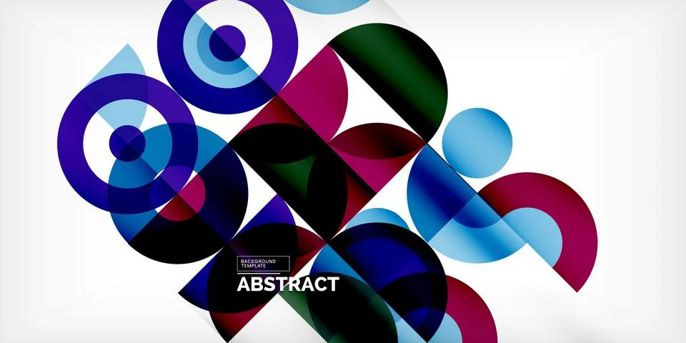 Minimal geometric abstract background. Circle square and triangle design. Trendy Stock Illustration