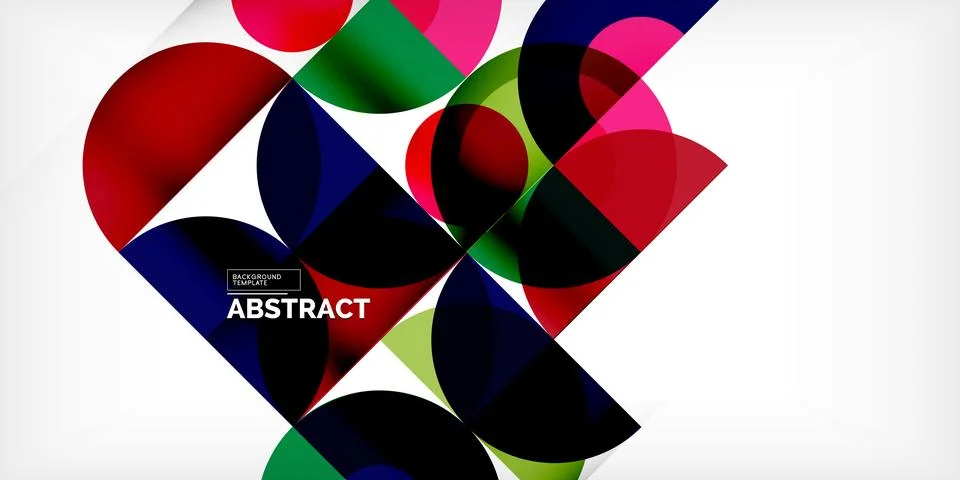 Minimal geometric abstract background. Circle square and triangle design. Trendy 스톡 일러스트