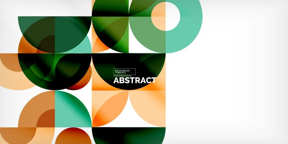 Minimal geometric abstract background. Circle square and triangle design. Trendy Stock Illustration