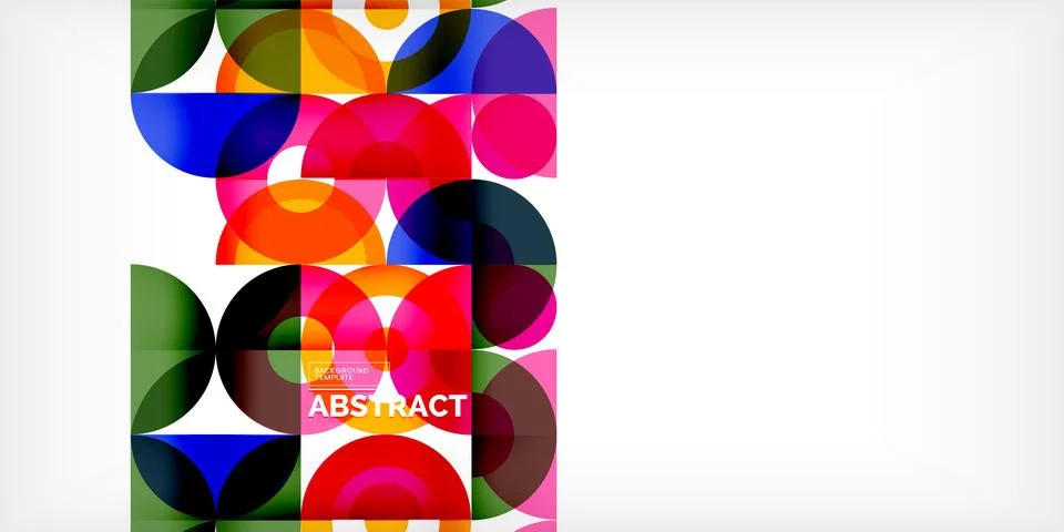Minimal geometric abstract background. Circle square and triangle design. Trendy Stock Illustration