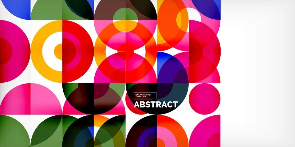 Minimal geometric abstract background. Circle square and triangle design. Trendy Illustrazione stock