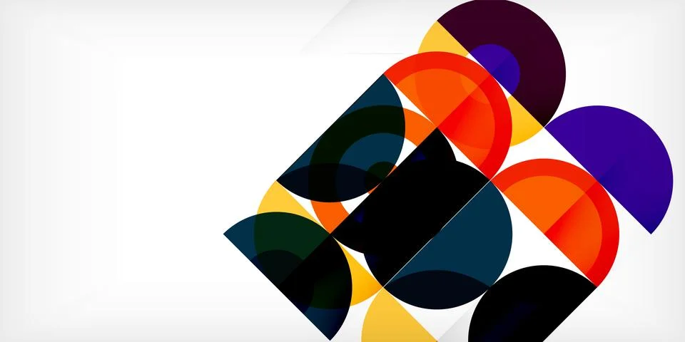 Minimal geometric abstract background. Circle square and triangle design. Trendy イラスト素材