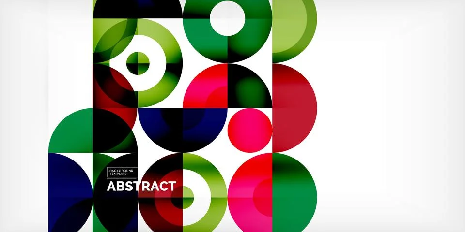 Minimal geometric abstract background. Circle square and triangle design. Trendy Stock Illustration