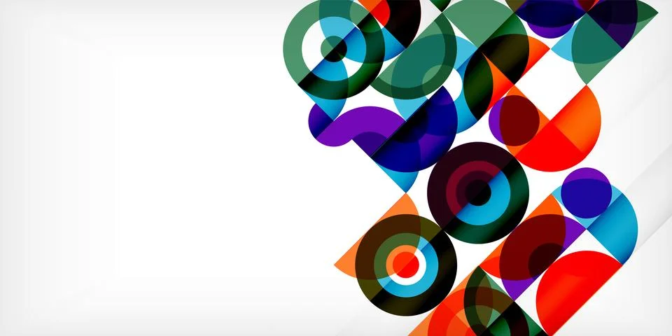 Minimal geometric abstract background. Circle square and triangle design. Trendy Stock Illustration