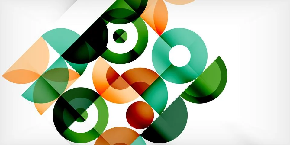 Minimal geometric abstract background. Circle square and triangle design. Trendy Stock Illustration