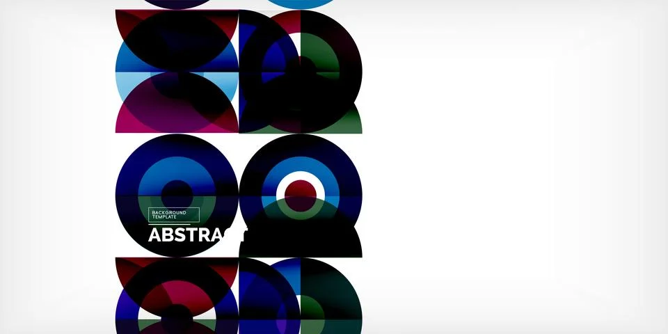 Minimal geometric abstract background. Circle square and triangle design. Trendy Stock Illustration