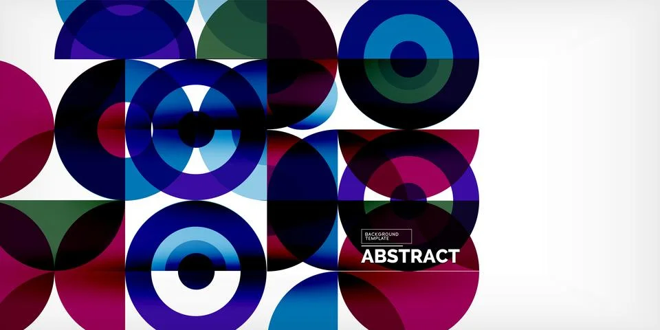 Minimal geometric abstract background. Circle square and triangle design. Trendy Stock Illustration
