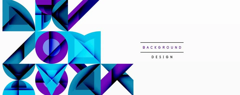 Minimal geometric abstract background. Circle square and triangle design 스톡 일러스트