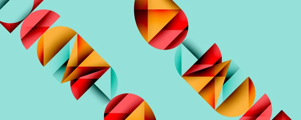 Minimal geometric abstract background. Circle square and triangle design Illustrazione stock