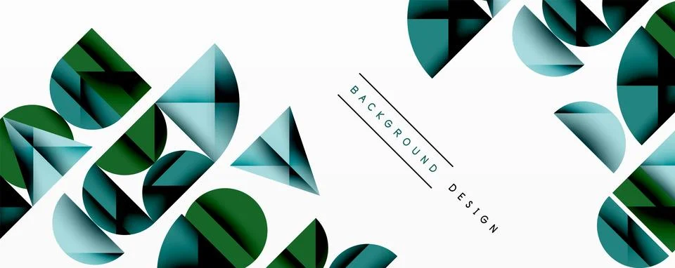 Minimal geometric abstract background. Circle square and triangle design Illustrazione stock