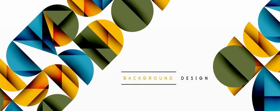 Minimal geometric abstract background. Circle square and triangle design Illustrazione stock