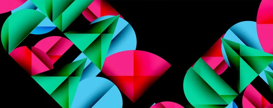 Minimal geometric abstract background. Circle square and triangle design Illustrazione stock