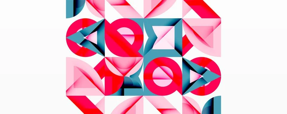 Minimal geometric abstract background. Circle square and triangle design 스톡 일러스트