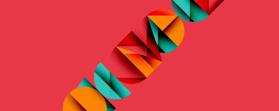 Minimal geometric abstract background. Circle square and triangle design イラスト素材