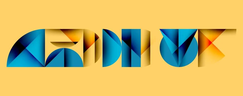 Minimal geometric abstract background. Circle square and triangle design Illustrazione stock