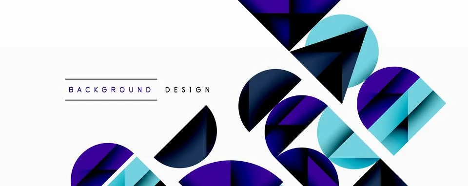 Minimal geometric abstract background. Circle square and triangle design Illustrazione stock
