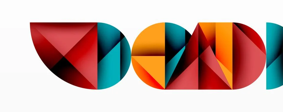 Minimal geometric abstract background. Circle square and triangle design Illustrazione stock