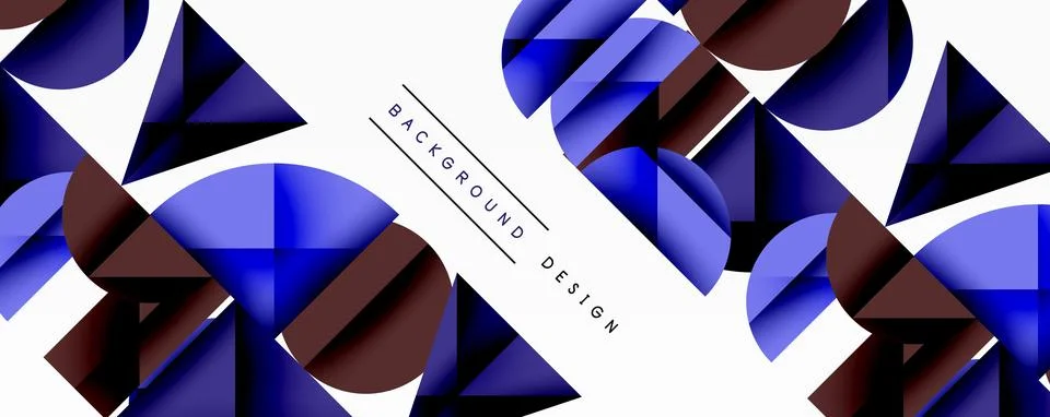 Minimal geometric abstract background. Circle square and triangle design Illustrazione stock
