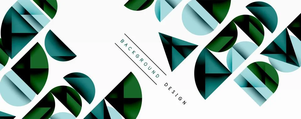 Minimal geometric abstract background. Circle square and triangle design Illustrazione stock