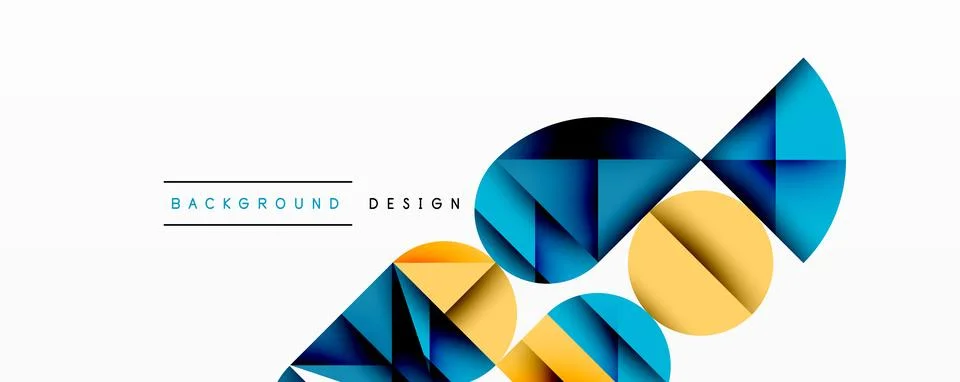Minimal geometric abstract background. Circle square and triangle design Illustrazione stock