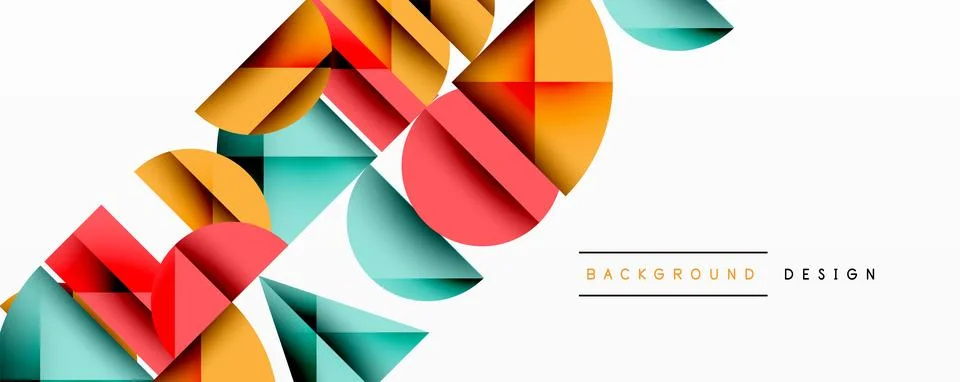 Minimal geometric abstract background. Circle square and triangle design Stockillustratie