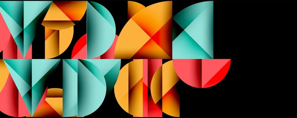 Minimal geometric abstract background. Circle square and triangle design イラスト素材