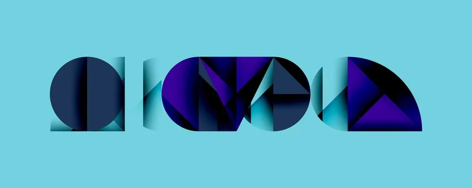 Minimal geometric abstract background. Circle square and triangle design Illustrazione stock
