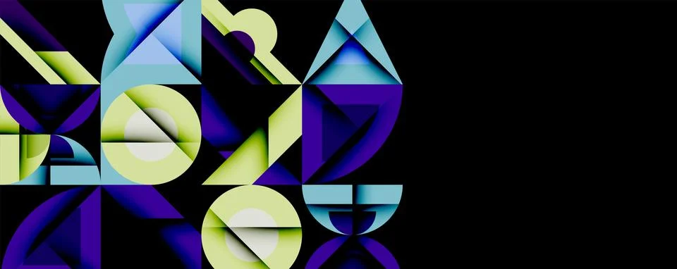 Minimal geometric abstract background. Circle square and triangle design Illustrazione stock