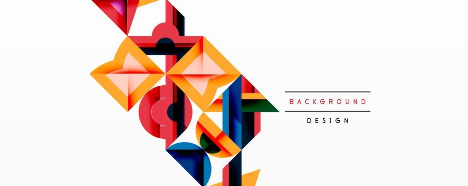 Minimal geometric abstract background. Circle square and triangle design Illustrazione stock