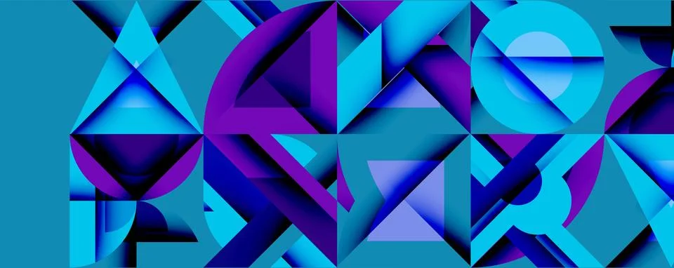 Minimal geometric abstract background. Circle square and triangle design Stock Illustration